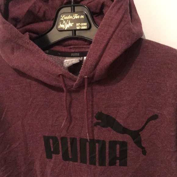 Burgundy/Wine coloured Puma Athletic Hoodie SZ L - Picture 2 of 4